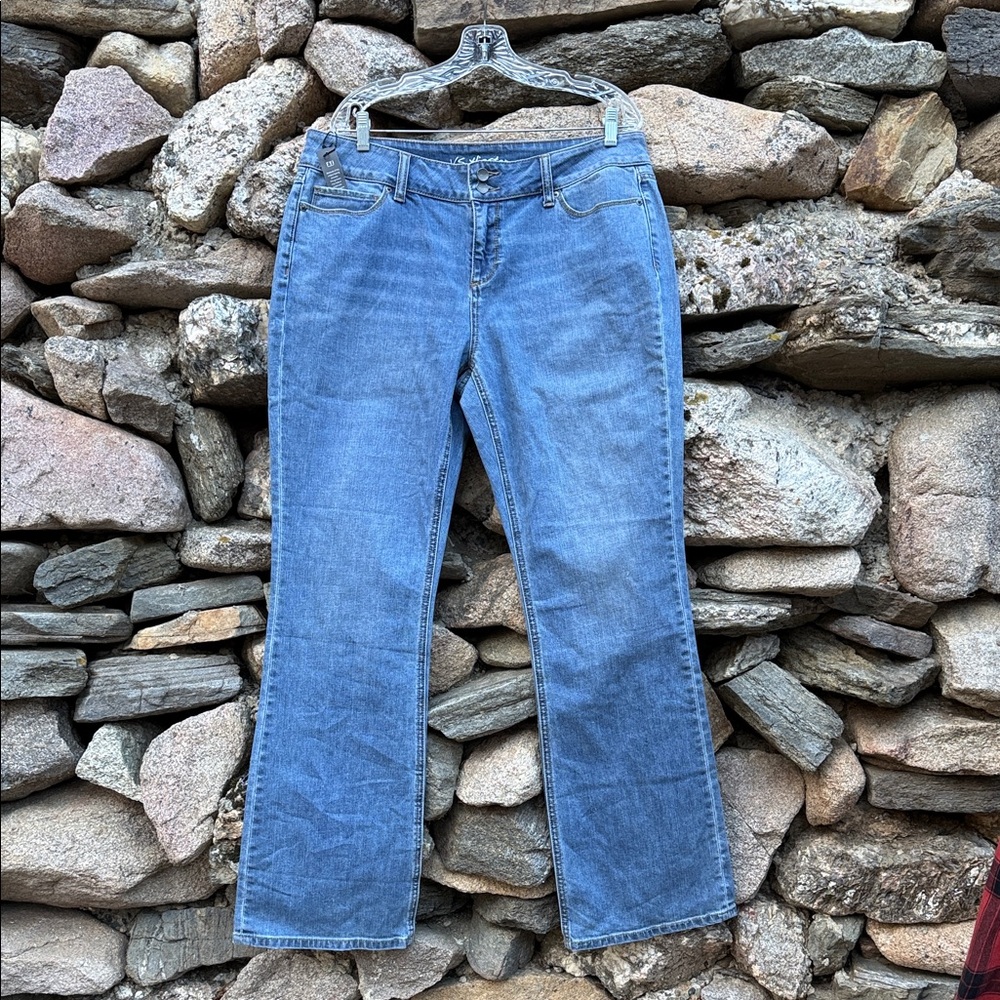 Victoria’s Secret VS Hipster Straight Leg Jeans Size 16 Blue Stretch New